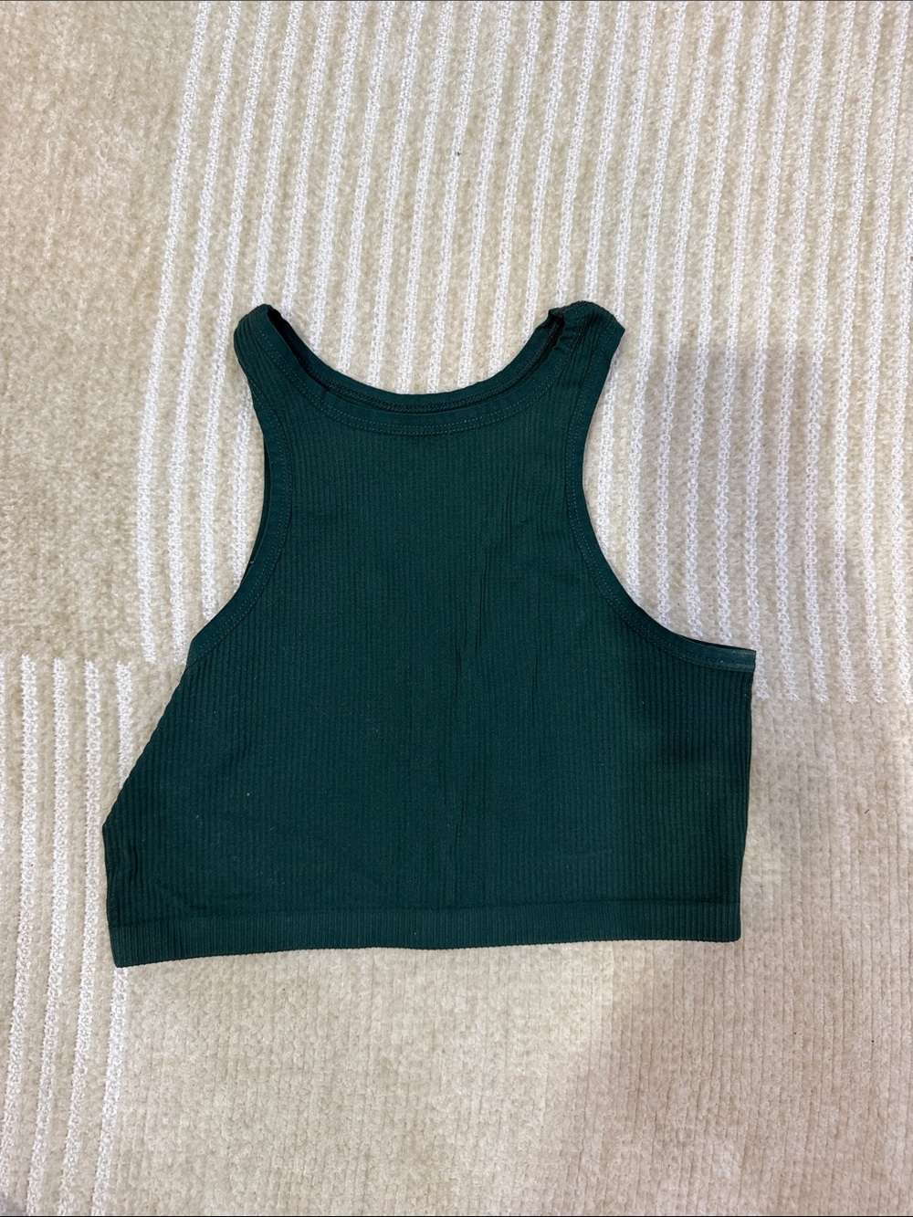 Urban Outfitters Dark Green Ribbed Crop Tank